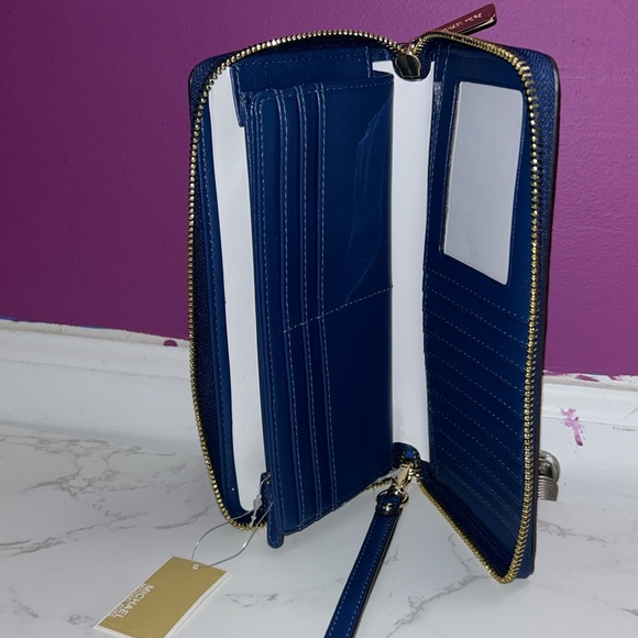 NWT Michael Kors Jet Set Charm River Blue Large Travel Continental Wallet - Picture 10 of 10